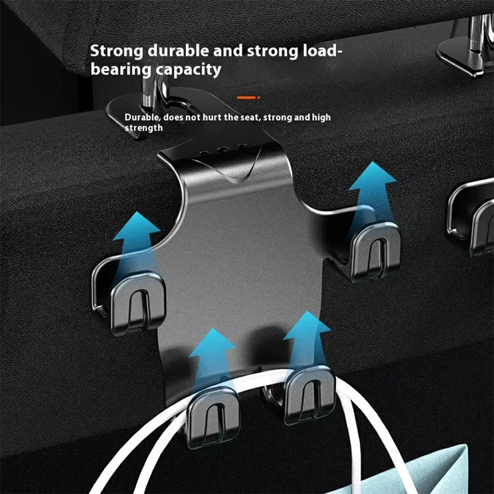 Car Seat Back Hook Multi-Functional Creative Storage Organizer for Car Interior Rear Seat Car Phone Holder - Black - 2