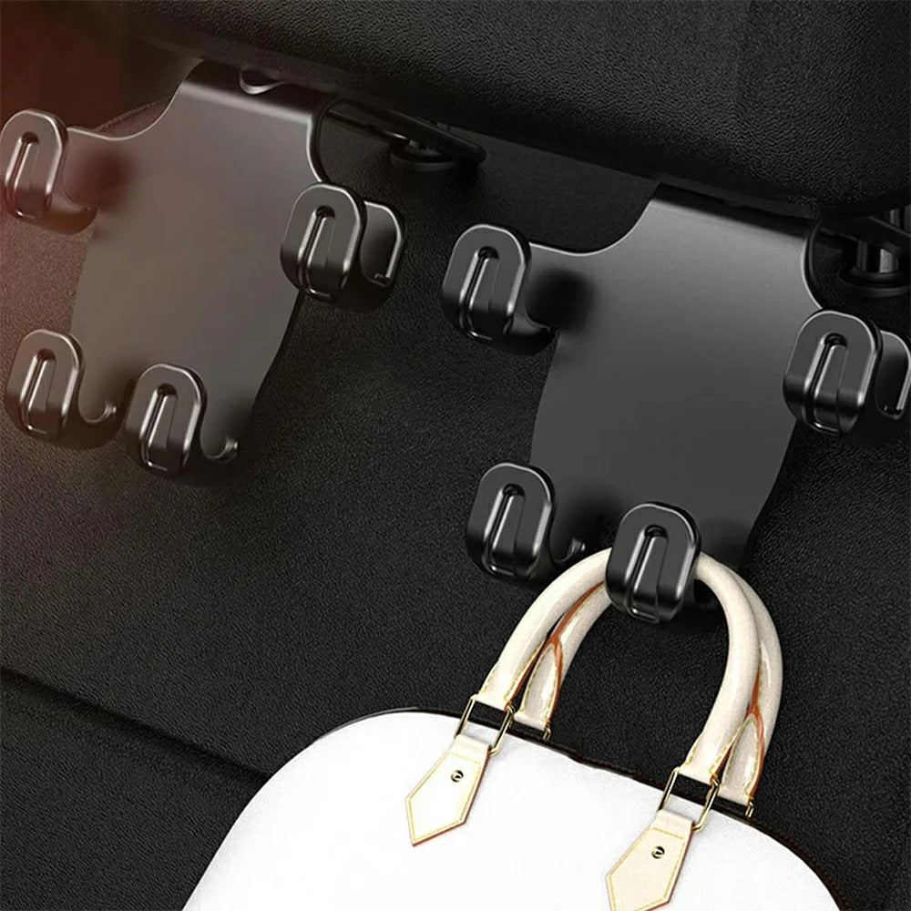 Car Seat Back Hook Multi-Functional Creative Storage Organizer for Car Interior Rear Seat Car Phone Holder - Black - 3