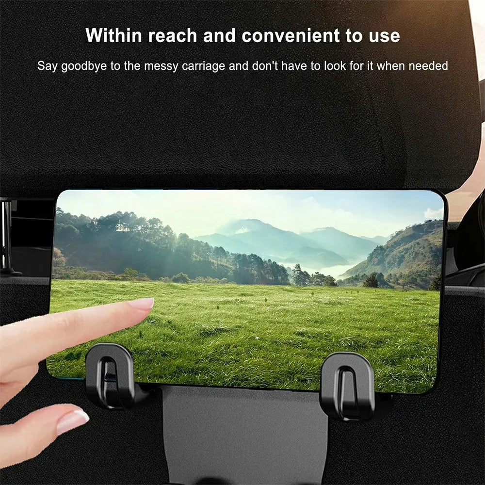 Car Seat Back Hook Multi-Functional Creative Storage Organizer for Car Interior Rear Seat Car Phone Holder - Black - 5