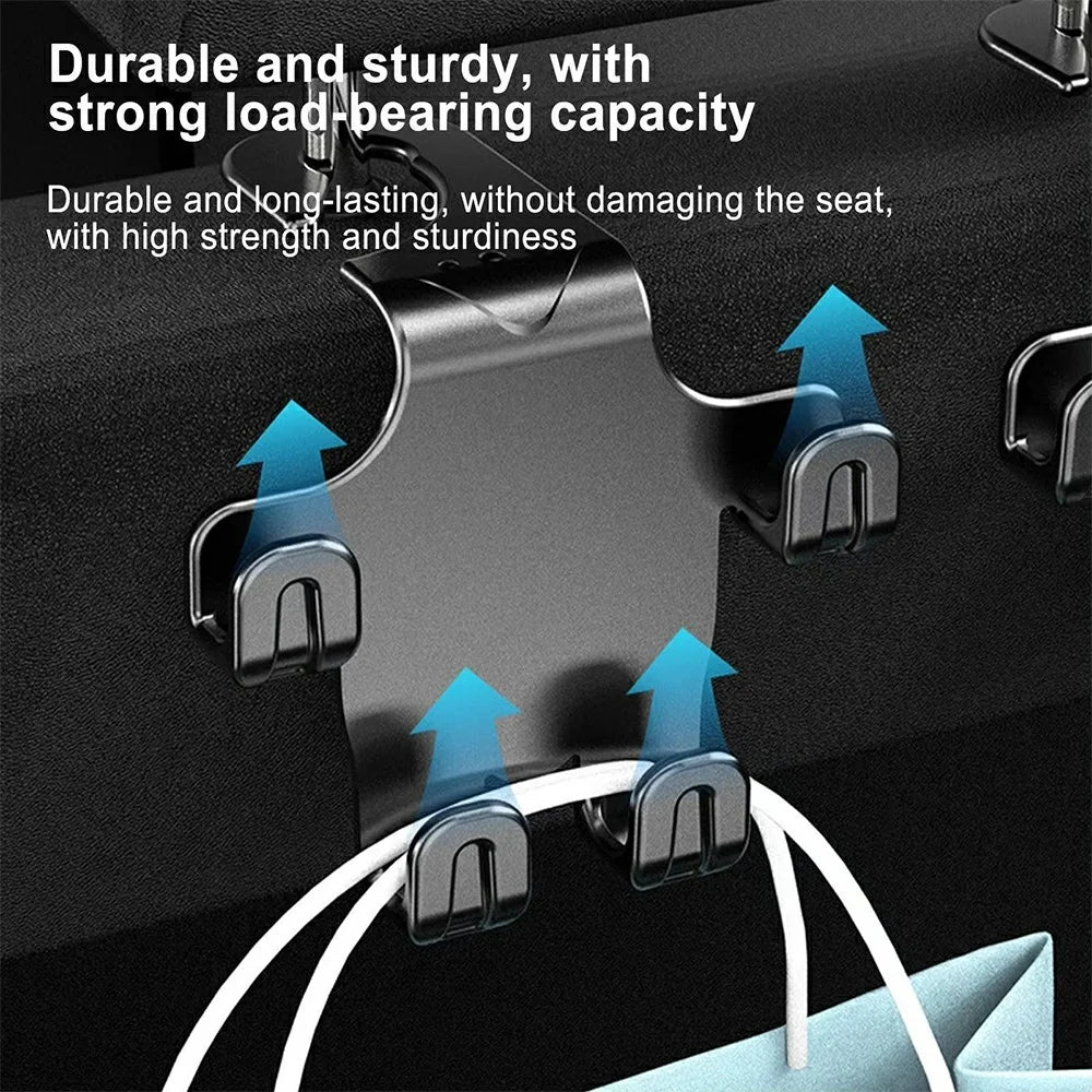 Car Seat Back Hook Multi-Functional Creative Storage Organizer for Car Interior Rear Seat Car Phone Holder - Black - 6
