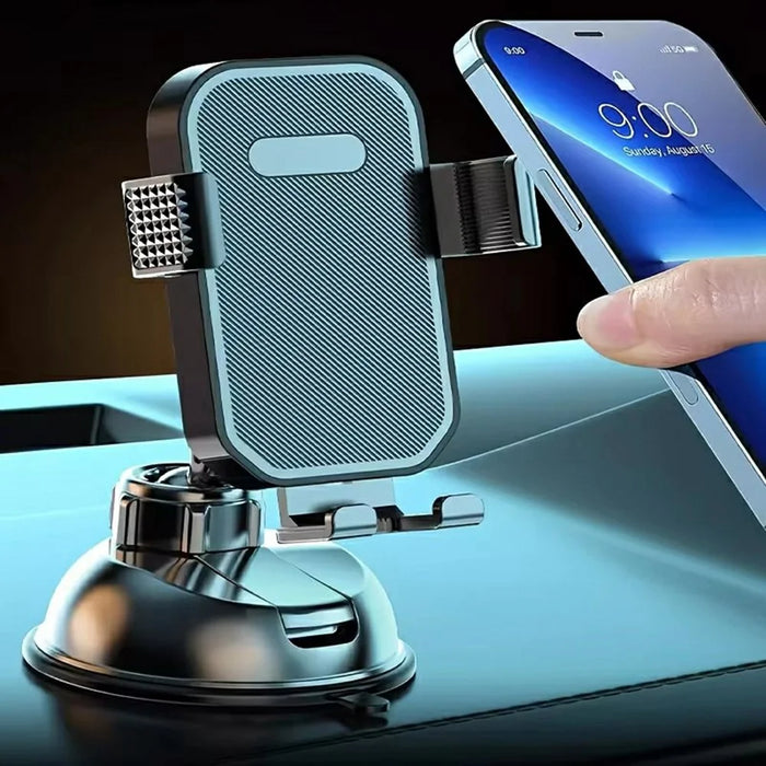 Car Dashboard Windshield Phone Mount Holder Suction Cup 360 Degree Adjustable Smartphone Stand - Black - 4
