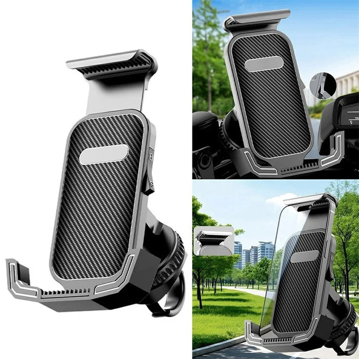 Motorcycle Bike Phone Mount Holder 360 Rotation Universal 4.7-7.1 Inch Adjustable Handlebar Stand - Black - 6