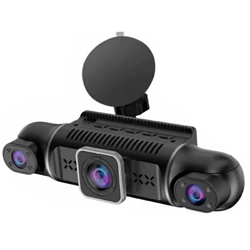 2K + 1080Px4 5 Channels 3.0 Inch Screen Car Dash Cam 24 Hour Parking Monitor Night Vision WiFi Camera Support OBD - Black - 1