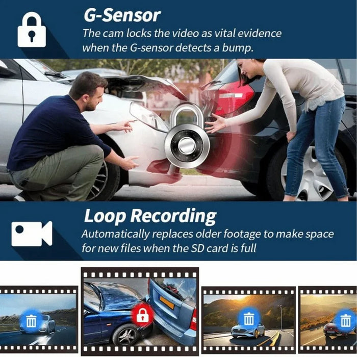 2K + 1080Px4 5 Channels 3.0 Inch Screen Car Dash Cam 24 Hour Parking Monitor Night Vision WiFi Camera Support OBD - Black - 3