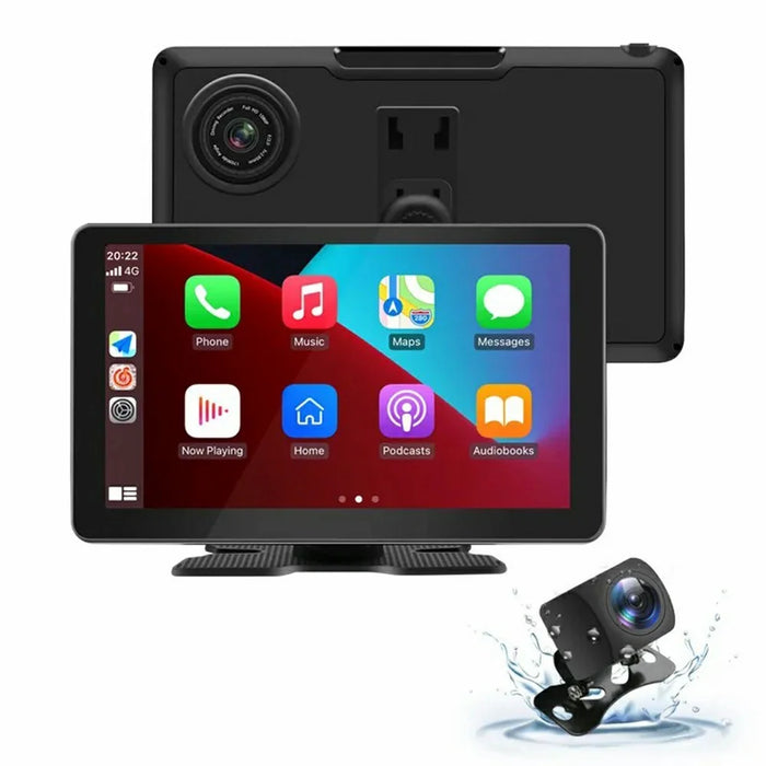 9 Inch Large Screen Allwinner V553 Wireless CarPlay Screen Multimedia Player with 4K + 1080P Front and Rear Dual Recording Dash Cam - Black - 2