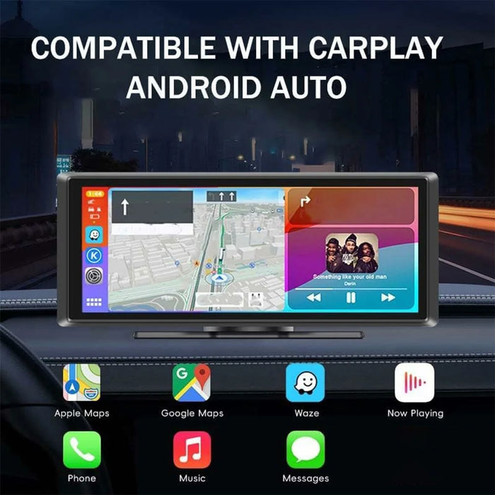 9 Inch Large Screen Allwinner V553 Wireless CarPlay Screen Multimedia Player with 4K + 1080P Front and Rear Dual Recording Dash Cam - Black - 6