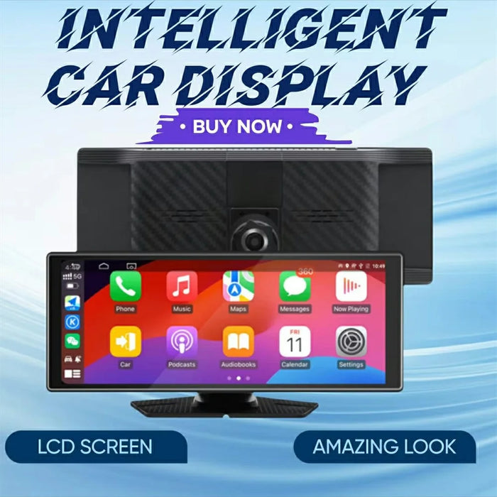 10.26 Inch Large Screen Allwinner V553 Wireless CarPlay Screen Multimedia Player with 4K + 1080P Front and Rear Dual Recording Dash Cam - Black - 3