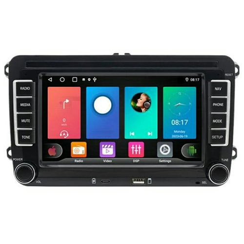 7 Inch CarPlay Android 9.0 Quad Core GPS Navigation Car Stereo Multimedia Player for Volkswagen 2003-2016, 2+32GB - Black - 1