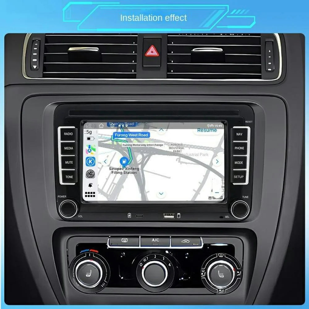 7 Inch CarPlay Android 9.0 Quad Core GPS Navigation Car Stereo Multimedia Player for Volkswagen 2003-2016, 2+32GB - Black - 3