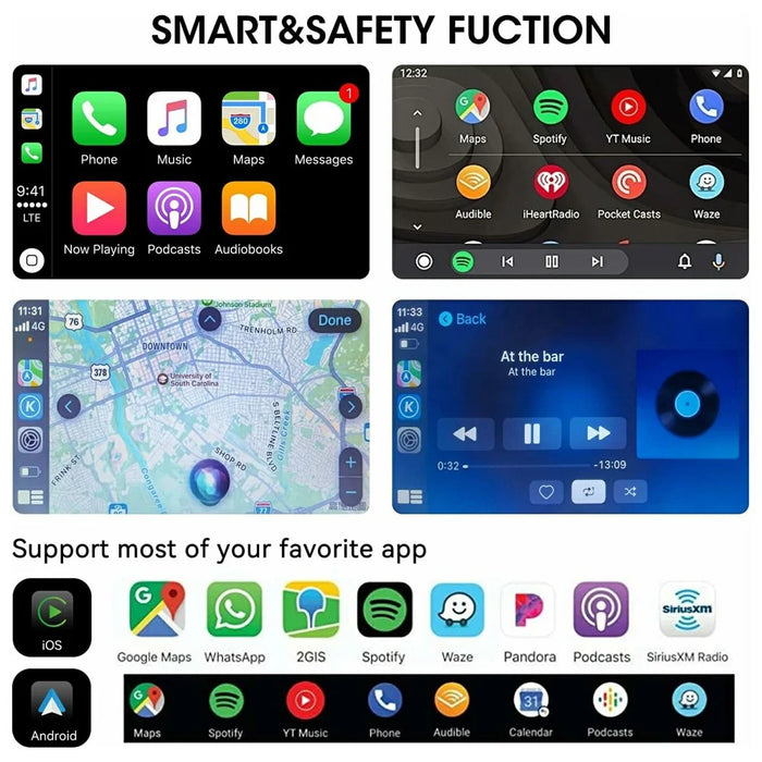 8 Inch CarPlay Android 9.0 Quad Core GPS Navigation Car Stereo Multimedia Player for Volkswagen 2003-2016, 2+32GB - Black - 2