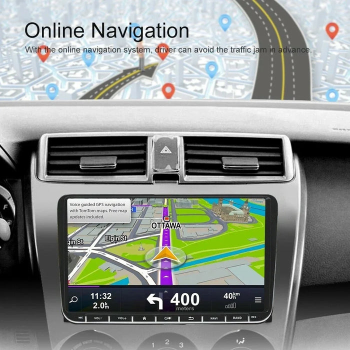 9 Inch CarPlay Android 9.0 Quad Core GPS Navigation Car Stereo Multimedia Player for Volkswagen 2003-2016, 2+32GB - Black - 4
