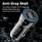 PD 30W Fast Charging Adapter Portable Dual Type-C Car Charger with LED Light Ring - Black - 7