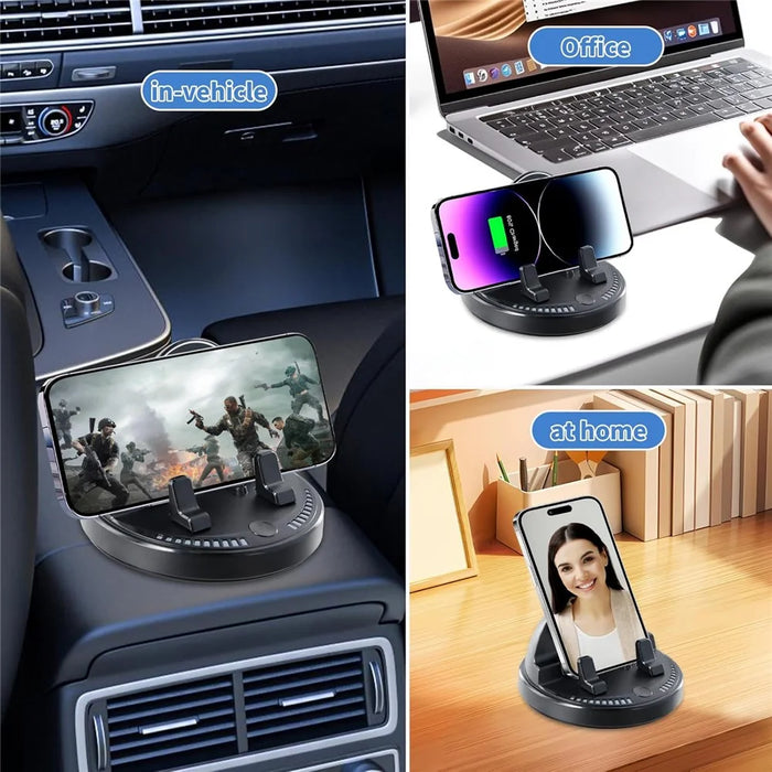 360 Degree Rotatable Car Phone Mount Auto Clamp Dashboard Cellphone Holder Stand - Black - 4