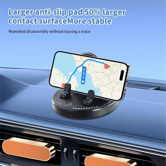 360 Degree Rotatable Car Phone Mount Auto Clamp Dashboard Cellphone Holder Stand - Black - 6