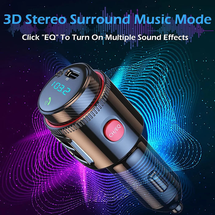 PD 30W + QC3.0 Car Charger Bluetooth-compatible MP3 Player FM Transmitter Hands Free Calling for Vehicle - 7