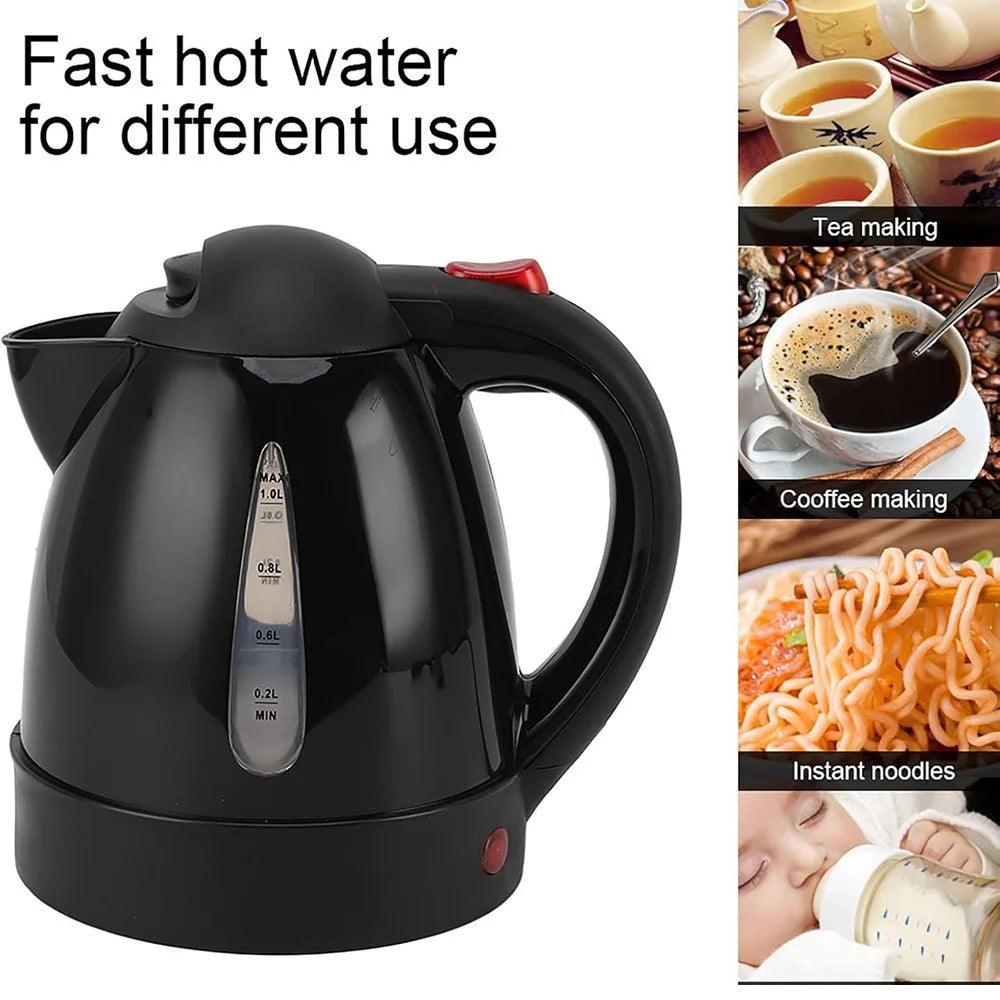 12V Portable Car Electric Water Kettle 1L 150W Fast Boiling Tea Kettle with Cigarette Lighter Cord (BPA Free, No FDA) - Black - 3
