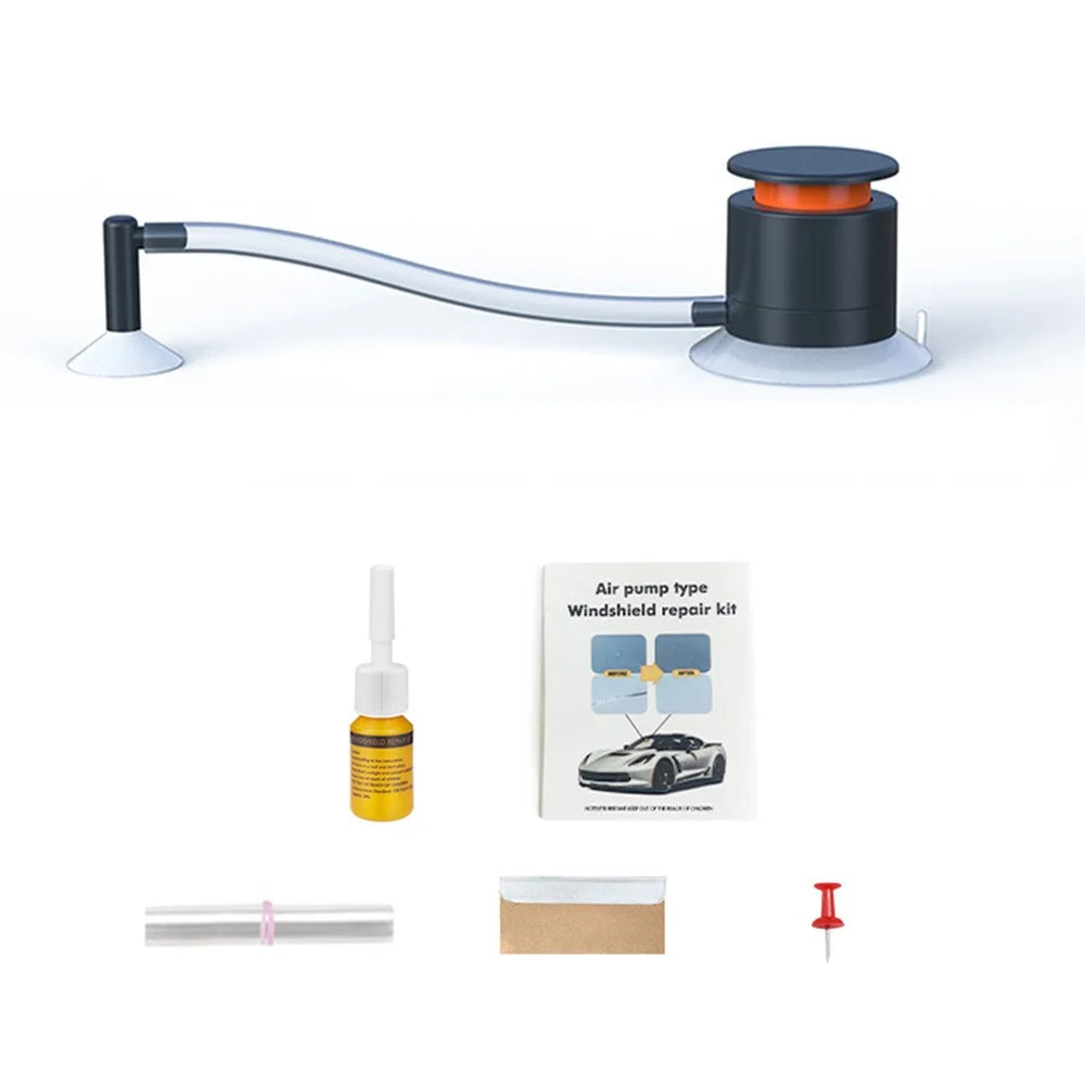 Car Windscreen Crack Repair Tool DIY Windshield Repair Air Pump Kit Glass Window Restoration Agent - 1