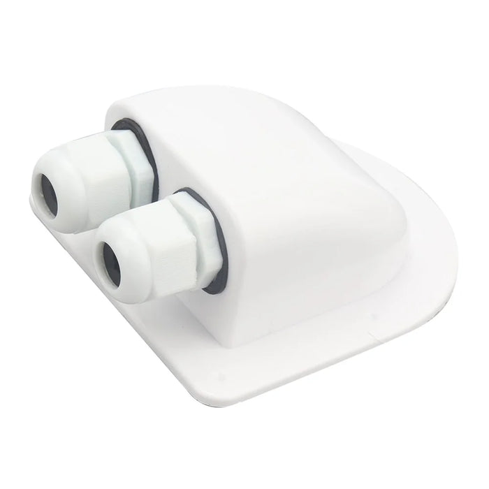 A6098 Solar Panel White Double Cable Entry Gland Box Waterproof RV Camper Solar Entry Housing with Screws - 1