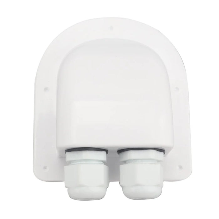 A6098 Solar Panel White Double Cable Entry Gland Box Waterproof RV Camper Solar Entry Housing with Screws - 4