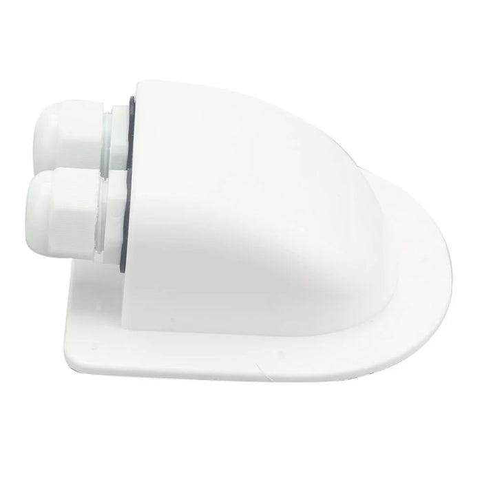 A6098 Solar Panel White Double Cable Entry Gland Box Waterproof RV Camper Solar Entry Housing with Screws - 6