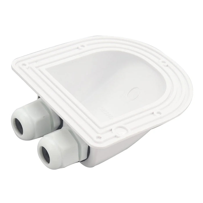 A6098 Solar Panel White Double Cable Entry Gland Box Waterproof RV Camper Solar Entry Housing with Screws - 7