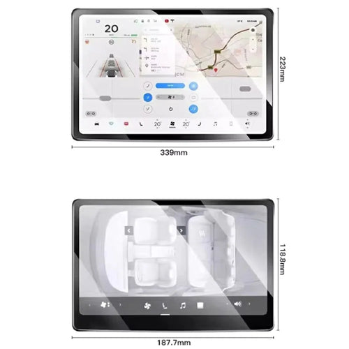 2Pcs / Set For Tesla Model 3 / Y (2023-2025) 15.4 Inch Front and 8 Inch Rear Screen Protector Anti-Glare Tempered Glass Film - 1