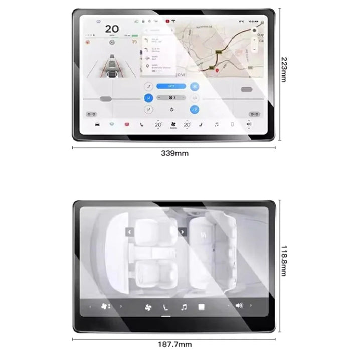 2Pcs / Set For Tesla Model 3 / Y (2023-2025) 15.4 Inch Front and 8 Inch Rear Screen Protector Anti-Glare Tempered Glass Film - 1
