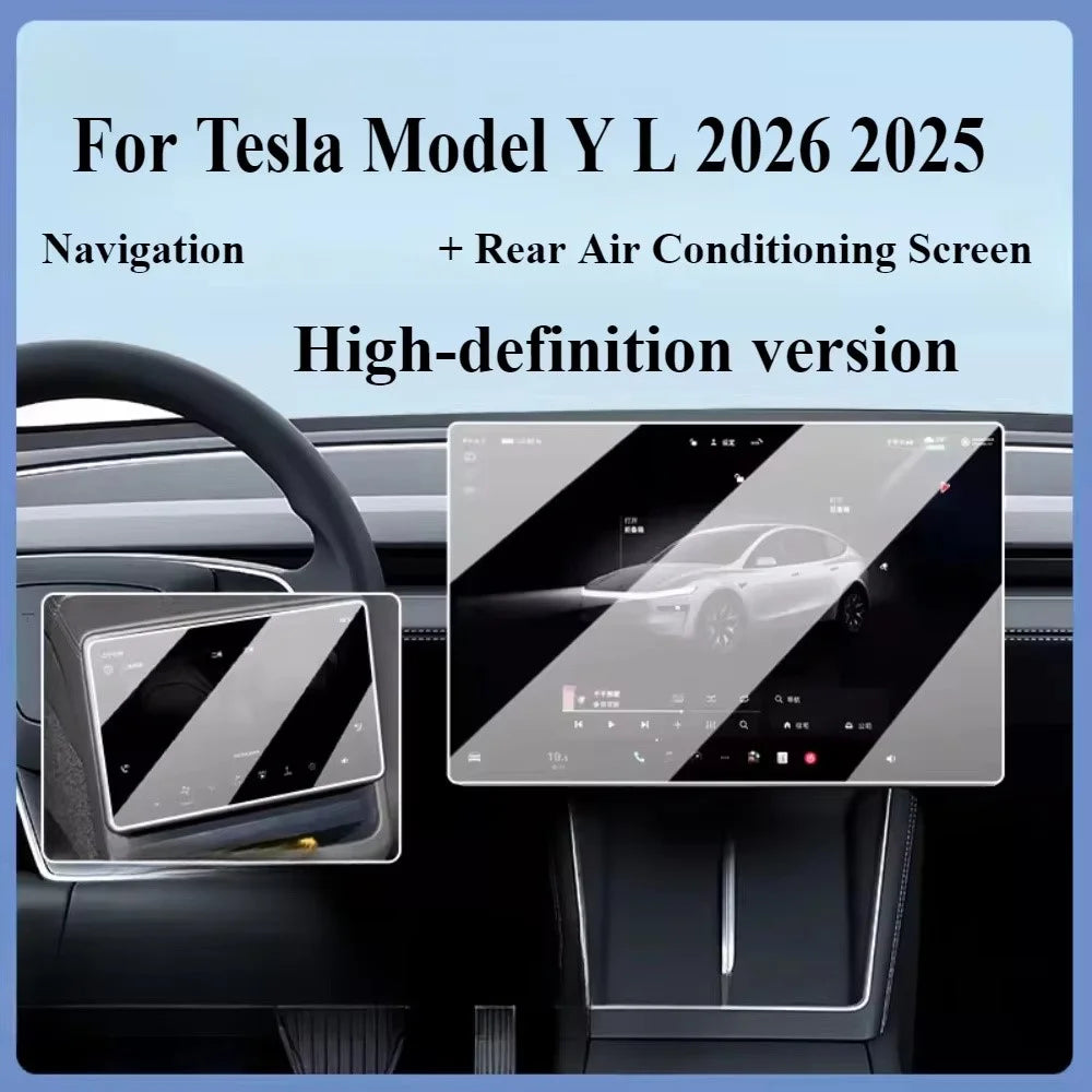 2Pcs / Set For Tesla Model Y L 2025-2026 16 Inch Screen Protector Front and Rear Anti-Glare Tempered Glass Film - 3