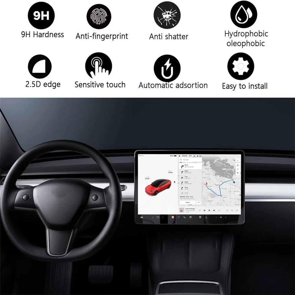 2Pcs / Set For Tesla Model Y L 2025-2026 16 Inch Screen Protector Front and Rear Anti-Glare Tempered Glass Film - 5