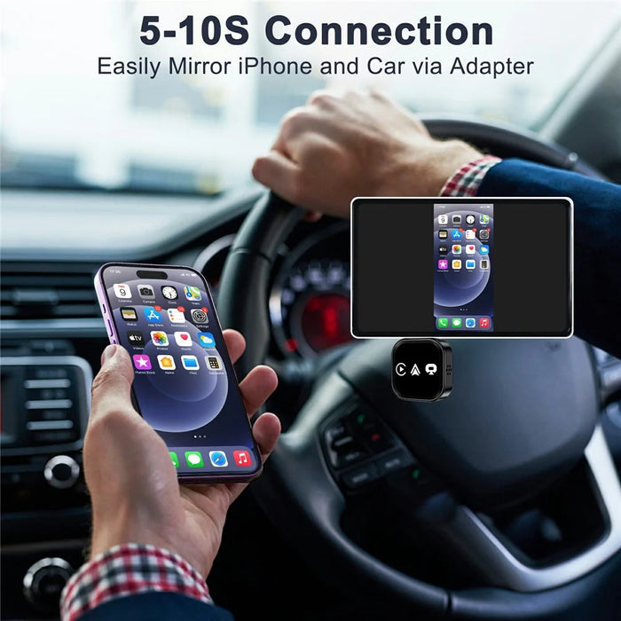 TYS-4222S Wireless CarPlay Android Auto Mirror Adapter Plug and Play Airplay Screen Mirroring USB Dongle - Black - 5