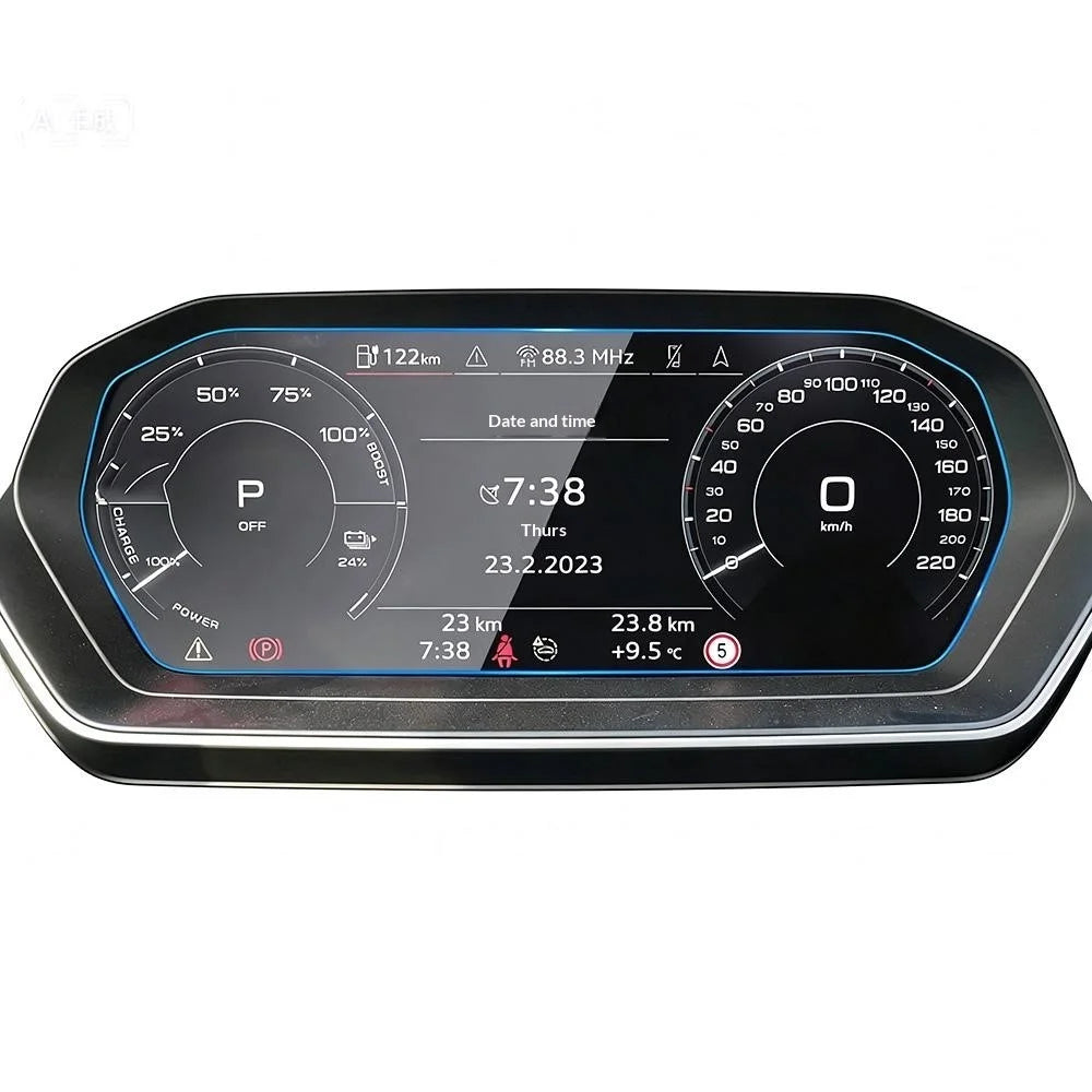 For Q4 e-tron 2022-2024 10.25 Inch Dashboard Screen Protector Anti-Fingerprint Tempered Glass Film - 3