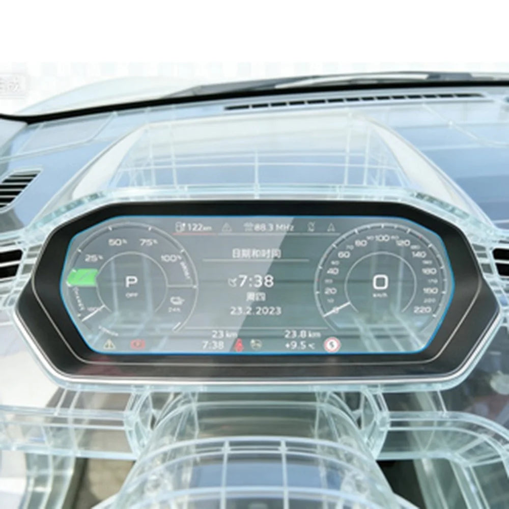 For Q4 e-tron 2022-2024 10.25 Inch Dashboard Screen Protector Anti-Fingerprint Tempered Glass Film - 6