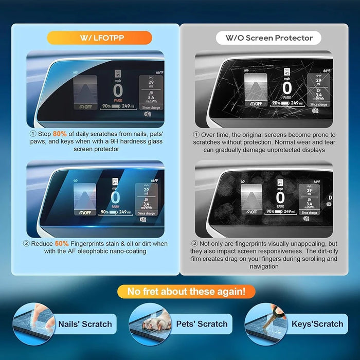 For ID.3 2025-2026 12.9 Inch Navigation Screen Protector 9H Hardness HD Clear Tempered Glass Film - 3