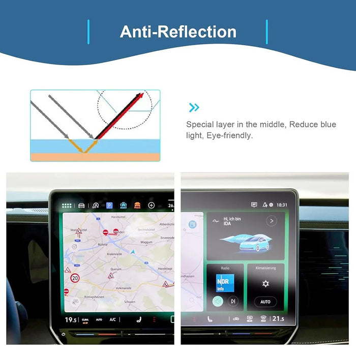 For ID.3 2025-2026 12.9 Inch Navigation Screen Protector 9H Hardness HD Clear Tempered Glass Film - 6