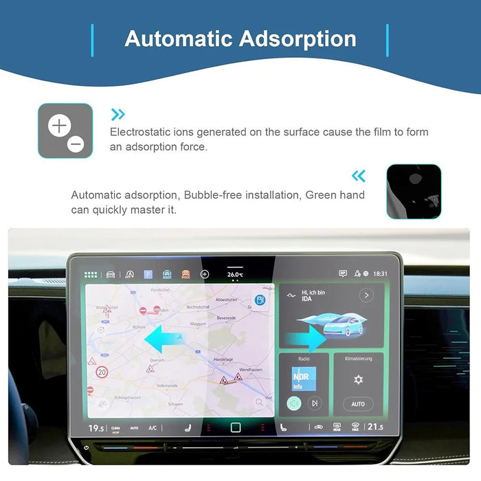 For ID.3 2025-2026 12.9 Inch Navigation Screen Protector 9H Hardness HD Clear Tempered Glass Film - 7