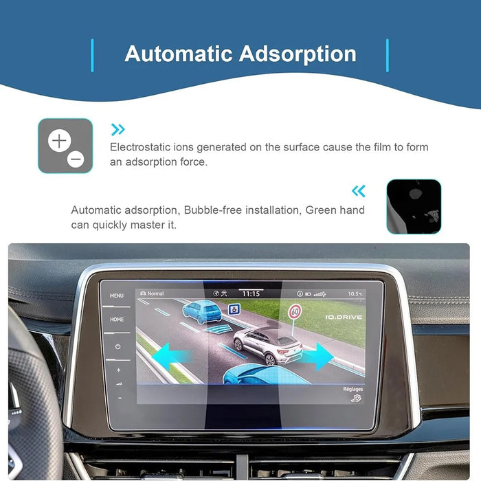 For T-ROC 2021-2025 9.2 Inch Navigation Screen Protector 9H Hardness Shatterproof Tempered Glass Film - 5