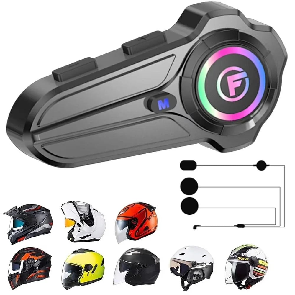 F10 PRO Motorcycle Helmet Bluetooth-compatible Intercom Headset with Hard Mic IP67 Waterproof 1000m Range Two-way Communication Interphone - 1