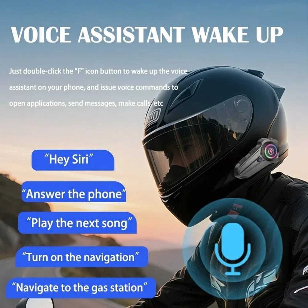F10 PRO Motorcycle Helmet Bluetooth-compatible Intercom Headset with Hard Mic IP67 Waterproof 1000m Range Two-way Communication Interphone - 3