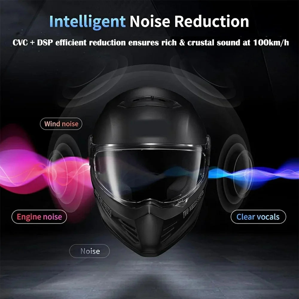 F10 PRO Motorcycle Helmet Bluetooth-compatible Intercom Headset with Hard Mic IP67 Waterproof 1000m Range Two-way Communication Interphone - 4