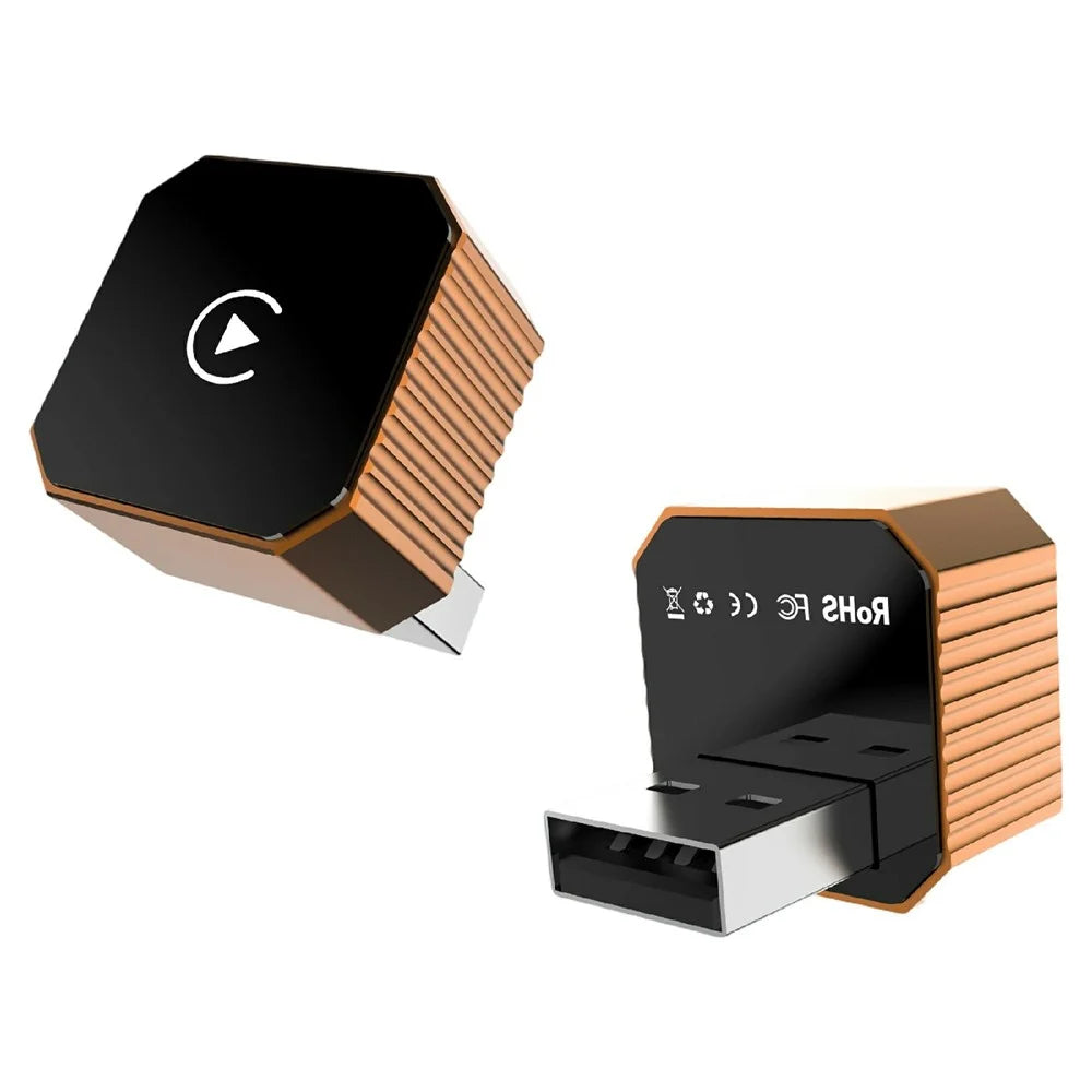CP031-3 2 in 1 Wireless CarPlay Android Auto Adapter Plug and Play USB Dongle AI Box for Car - Orange - 1