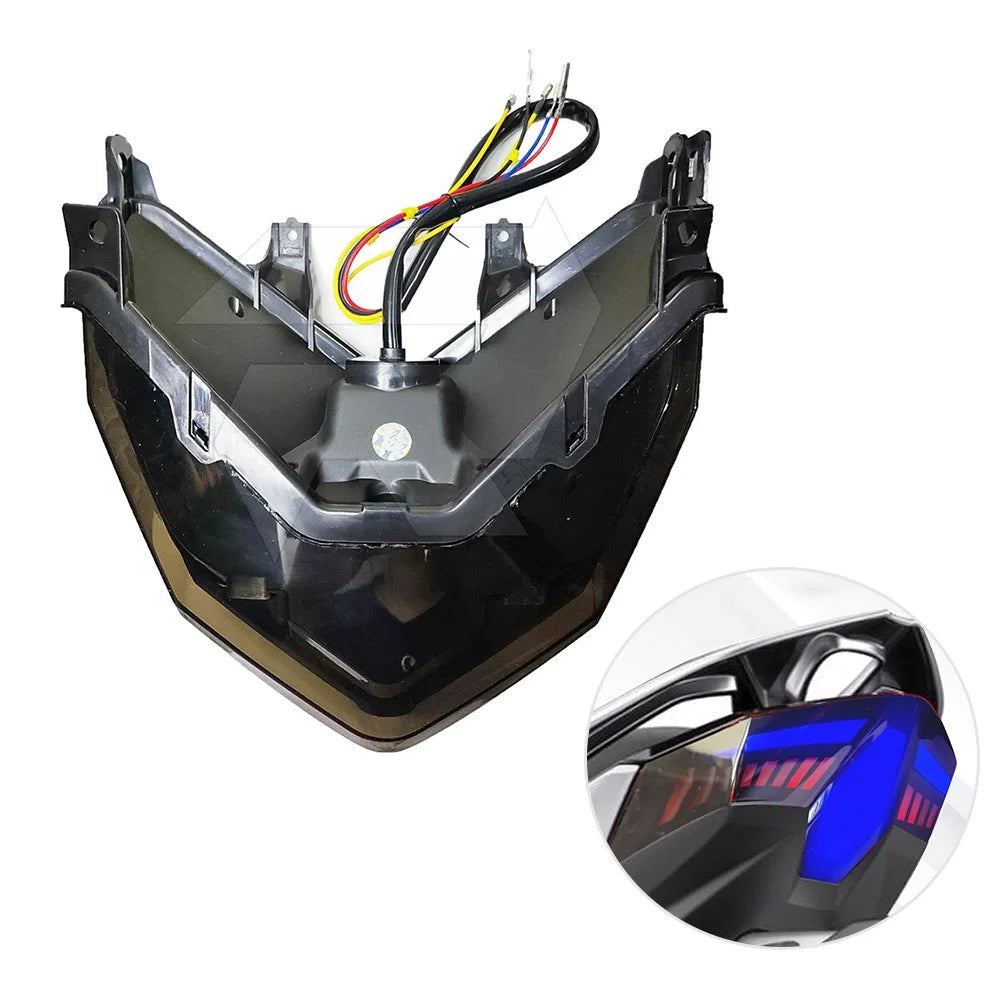 Motorcycle LED Tail Light for CLICK 125 / 150 / V1 / V2 / V3 / 125i V-Shape Turn Signal Brake Lamp - Blue Light - 1