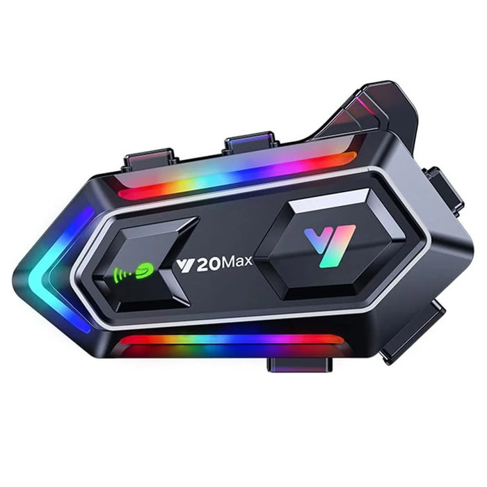 Y20MAX IPX6 Waterproof RGB Lighting Motorcycle Helmet Bluetooth-compatible Intercom Headset with Hard Mic - 1