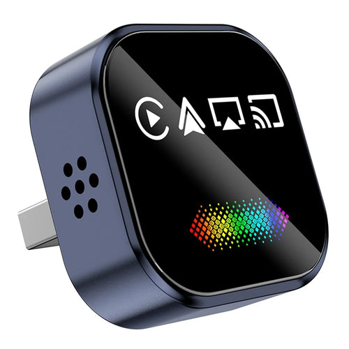 Q1A 4 in 1 Wired to Wireless CarPlay Android Auto Adapter USB Dongle Support AirPlay and Mirror Link, with Breathing Light - Sapphire - 1