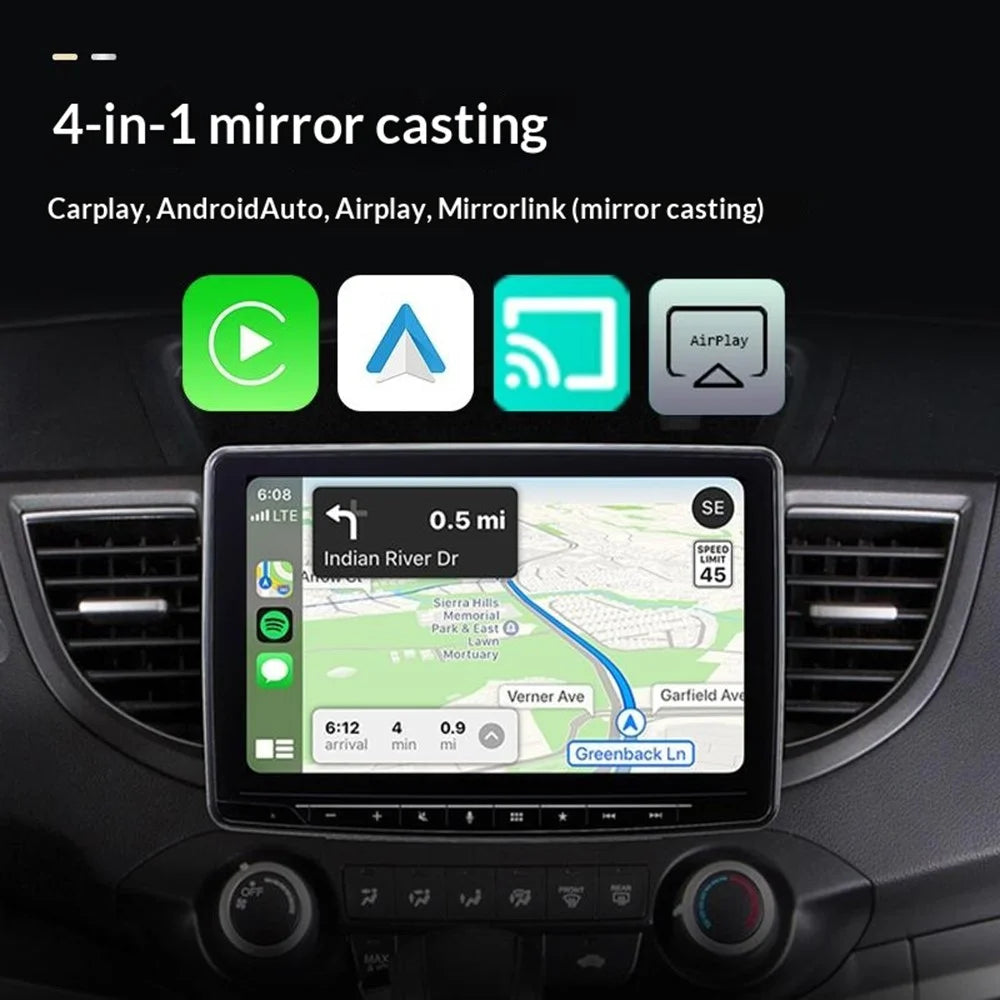 Q1A 4 in 1 Wired to Wireless CarPlay Android Auto Adapter USB Dongle Support AirPlay and Mirror Link, with Breathing Light - Sapphire - 6