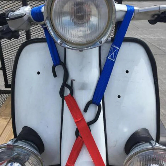 A3502 8PCS Blue Nylon ATV Hook Belt Motorcycle Tie Down Straps, Length: 32cm - 7