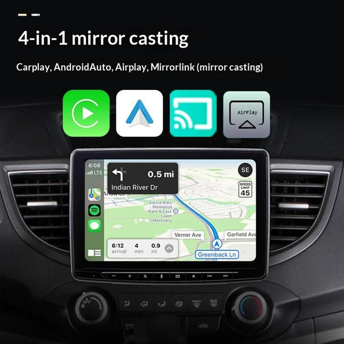 Q1AS 4 in 1 Diamond Cut Wireless CarPlay Adapter Wired to Wireless Android Auto AirPlay Mirror Link USB Dongle - Orange+Gold - 3