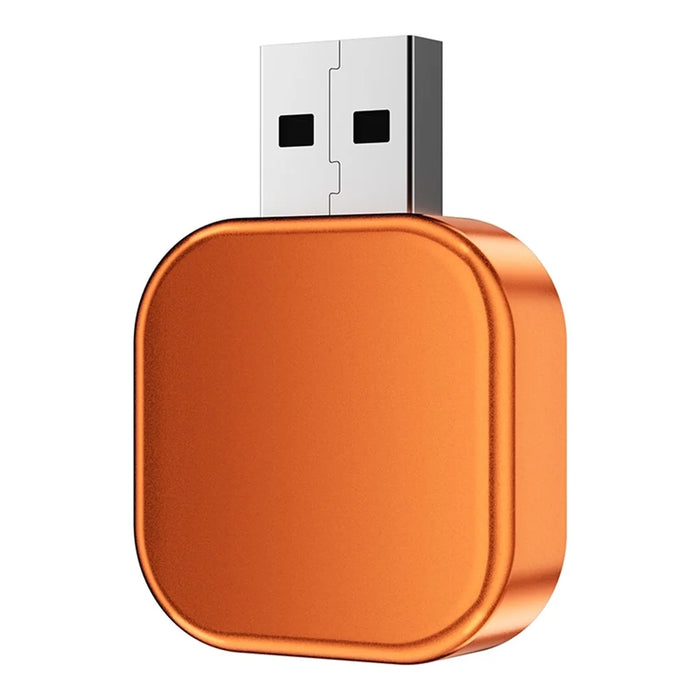 Q1AS 4 in 1 Diamond Cut Wireless CarPlay Adapter Wired to Wireless Android Auto AirPlay Mirror Link USB Dongle - Orange+Gold - 7