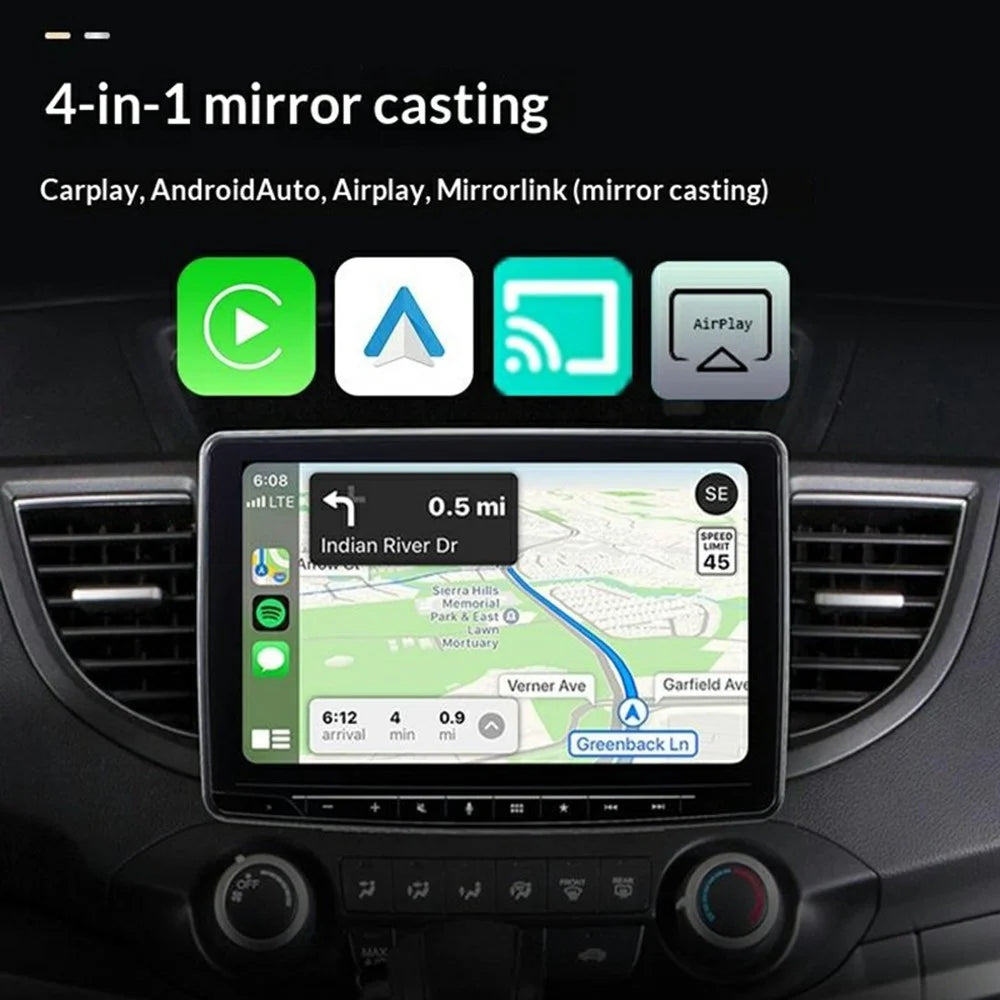 Q1AF Wireless Carplay Adapter Smart AI Box Airplay Mirror Link Android Auto Carplay 4 in1 Wired to Wireless USB Dongle - Orange / Blue Lighting - 4