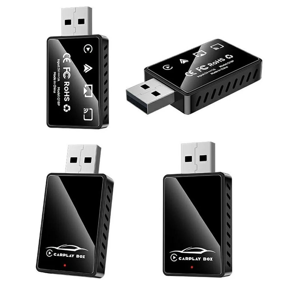 Q1BP 4 in 1 Wireless CarPlay Adapter AirPlay Mirror Link CarPlay Android Auto USB Dongle - Black - 7