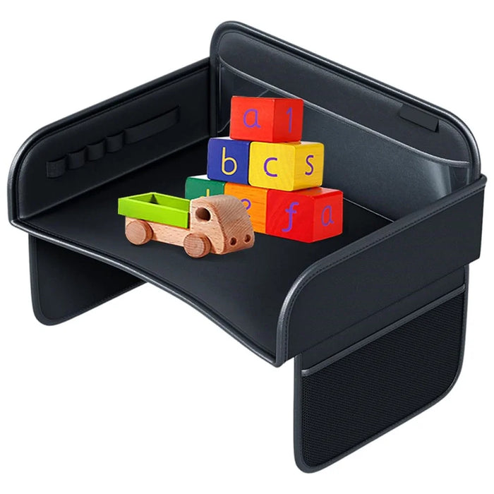 KABULUN Car Safety Table Car Seat Back Organizer Kids Travel Tray Table with Storage Pockets for Children - 3